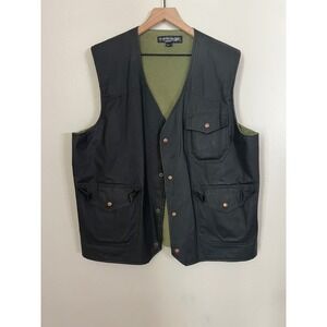 Concealed Carry Outfitters Oilcloth Cotton Vest Black Multi Pocket Men's XL